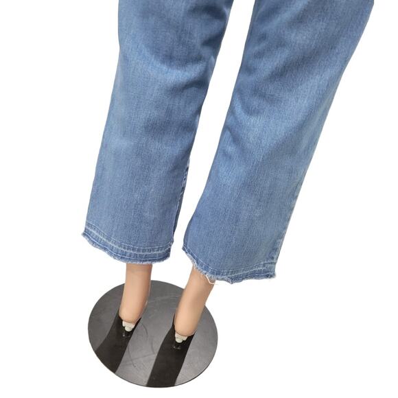 J. Brand Joan Crop Jeans Women's 27 High Rise Wide Leg Raw Hem Stretch Denim - Picture 9 of 12